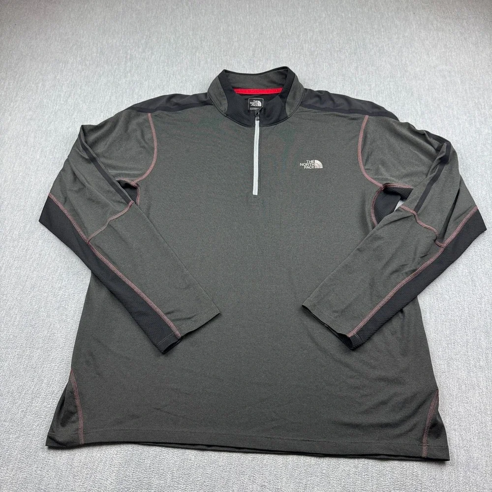 The North Face Shirt Mens XL Gray Flight VaporWick 1/4 Zip Activewear Athletic